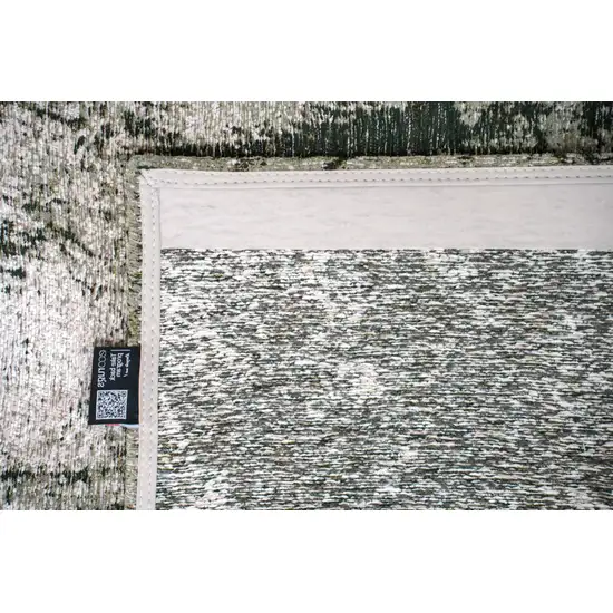 Green And White Abstract Washable Area Rug With UV Protection Photo 7