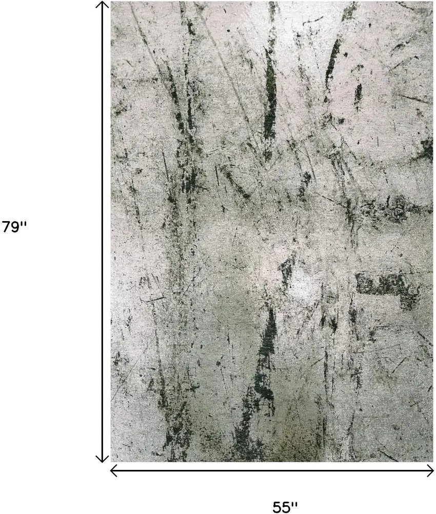 Green And White Abstract Washable Area Rug With UV Protection Photo 9