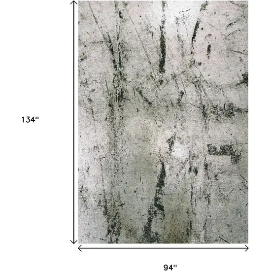 Green And White Abstract Washable Area Rug With UV Protection Photo 9