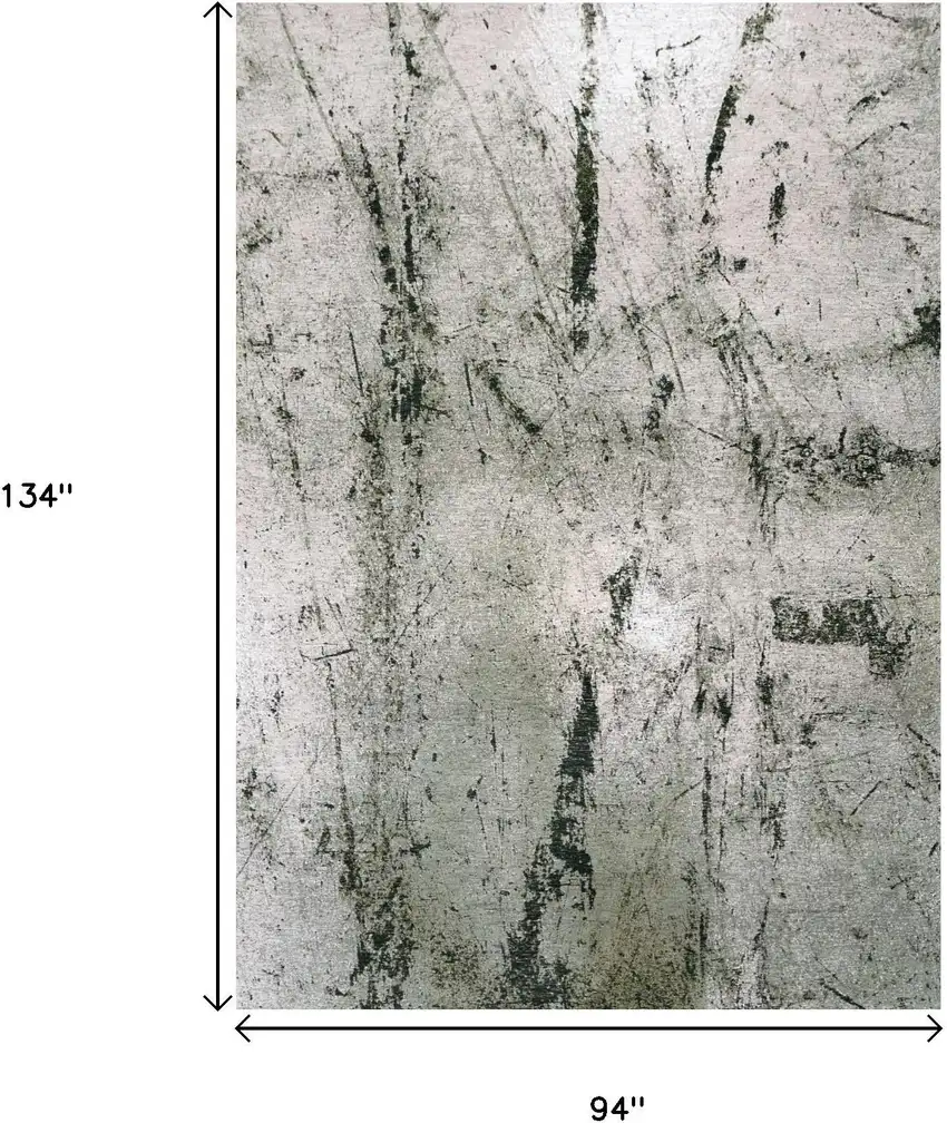 Green And White Abstract Washable Area Rug With UV Protection Photo 9