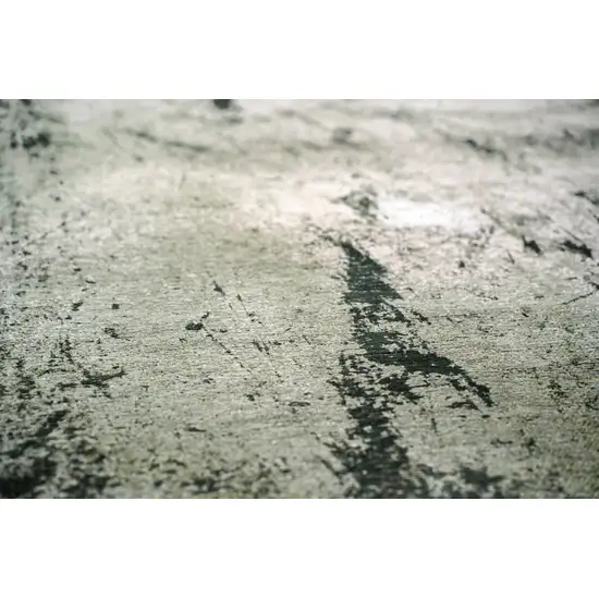 Green And White Abstract Washable Area Rug With UV Protection Photo 8