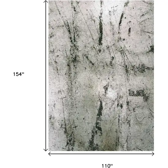 Green And White Abstract Washable Area Rug With UV Protection Photo 9