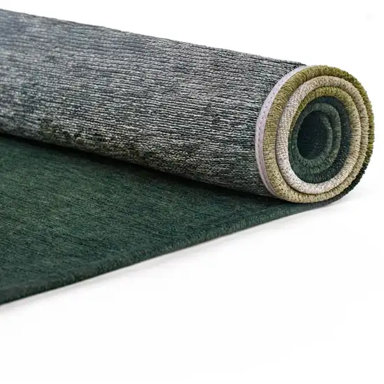 Green And White Abstract Washable Area Rug With UV Protection Photo 3