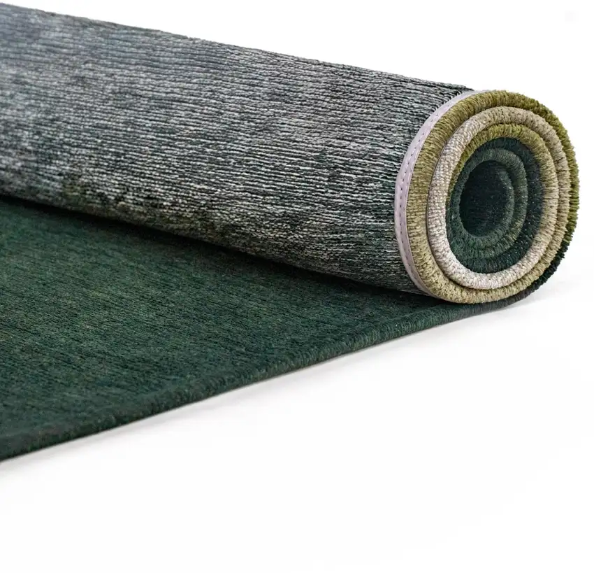 Green And White Abstract Washable Area Rug With UV Protection Photo 3