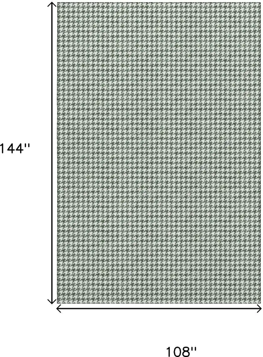 Green And White Houndstooth Washable Area Rug With UV Protection Photo 3