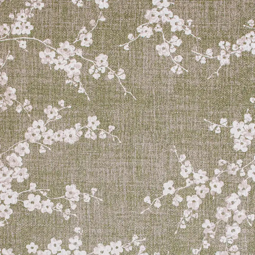 Green And White Oriental Washable Area Rug Photo 7