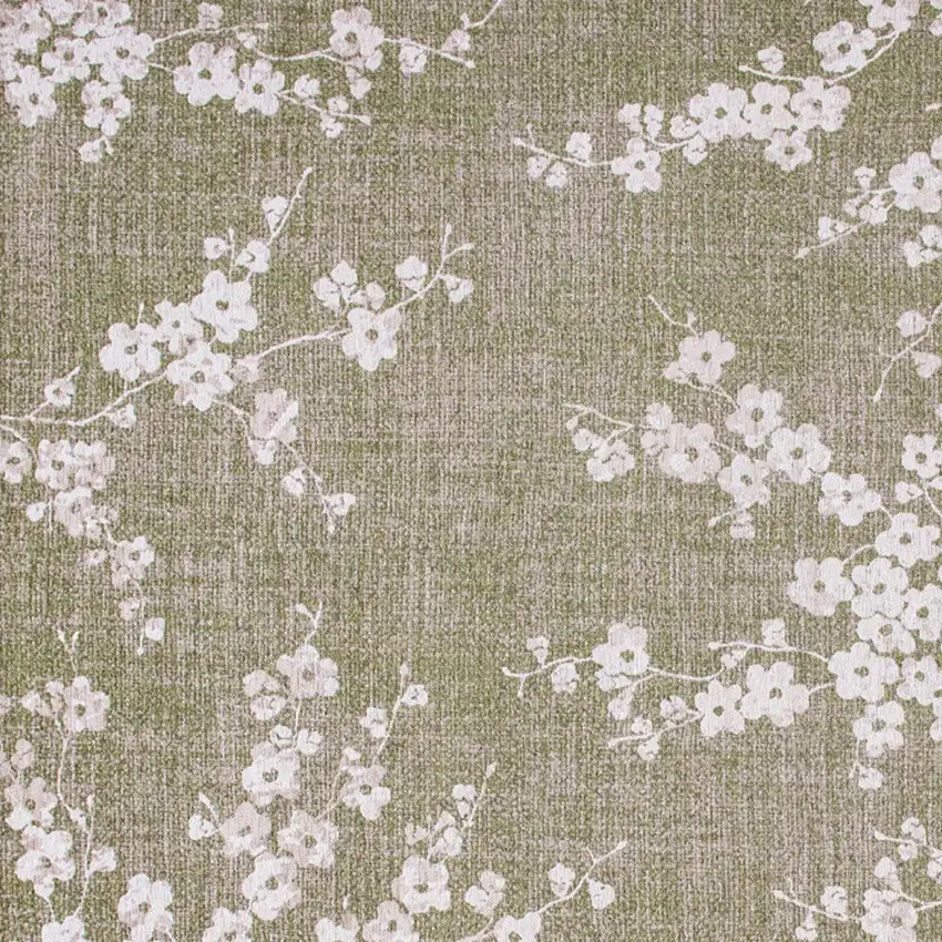 Green And White Oriental Washable Area Rug Photo 8