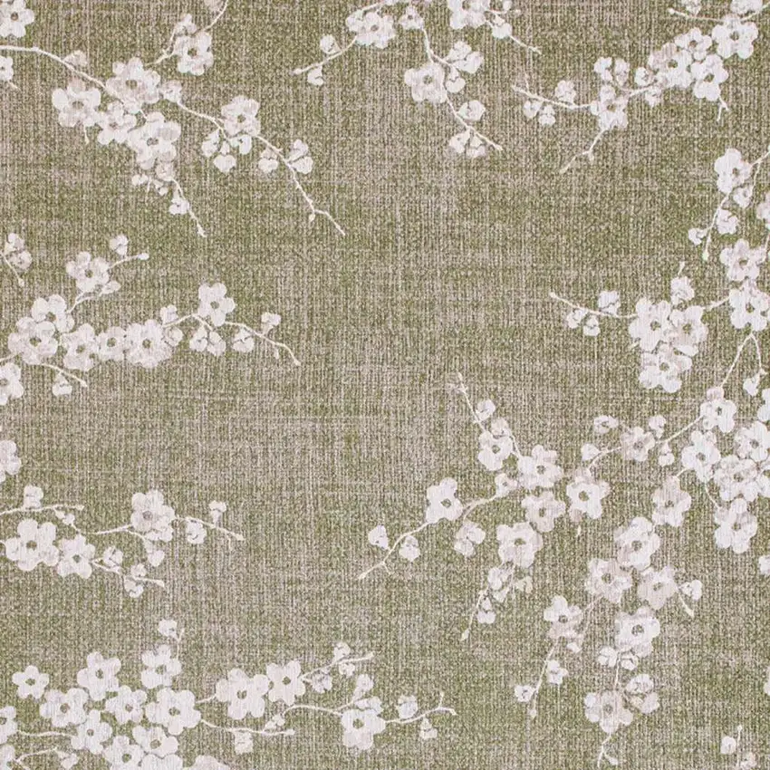 Green And White Oriental Washable Area Rug Photo 3