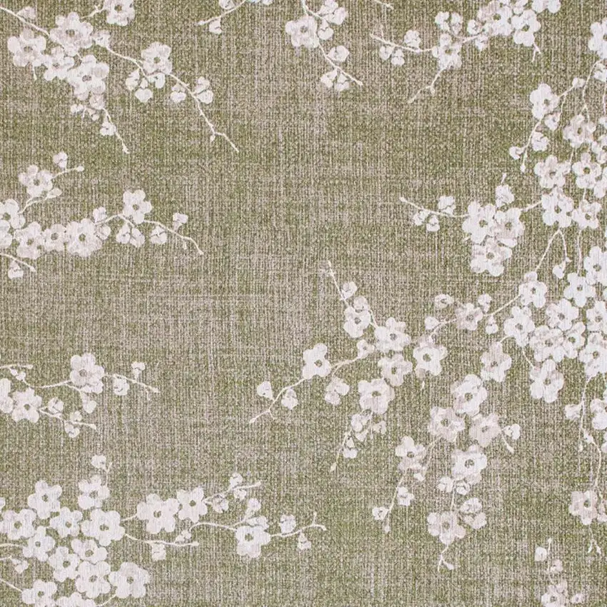 Green And White Oriental Washable Area Rug Photo 3