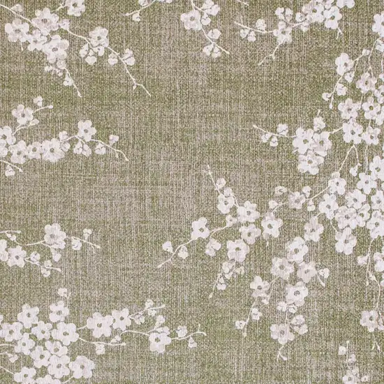 Green And White Oriental Washable Area Rug Photo 3