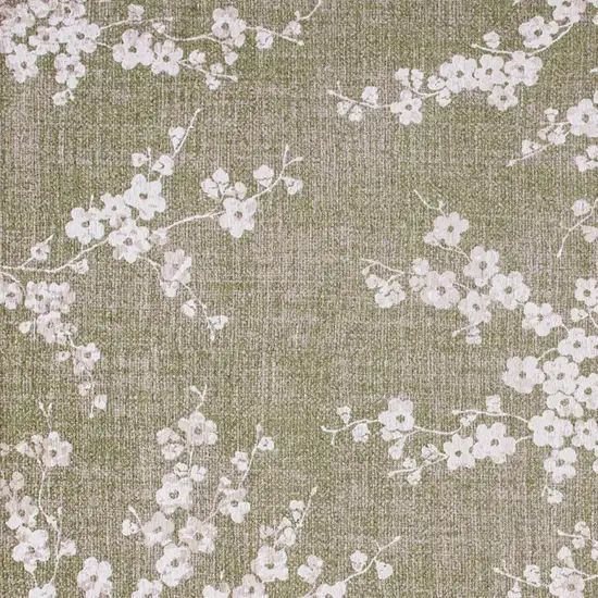 Green And White Oriental Washable Area Rug Photo 8