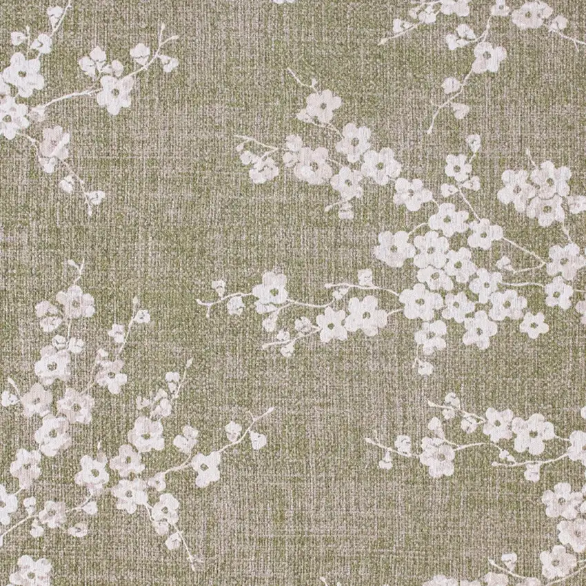 Green And White Oriental Washable Area Rug Photo 7