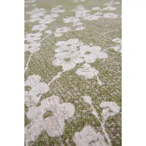 Photo of Green And White Oriental Washable Area Rug