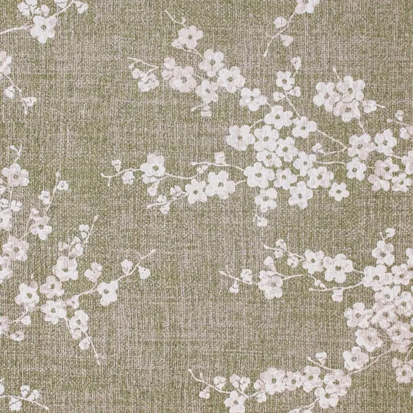 Green And White Oriental Washable Area Rug Photo 3