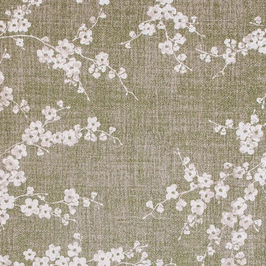 Green And White Oriental Washable Area Rug Photo 7