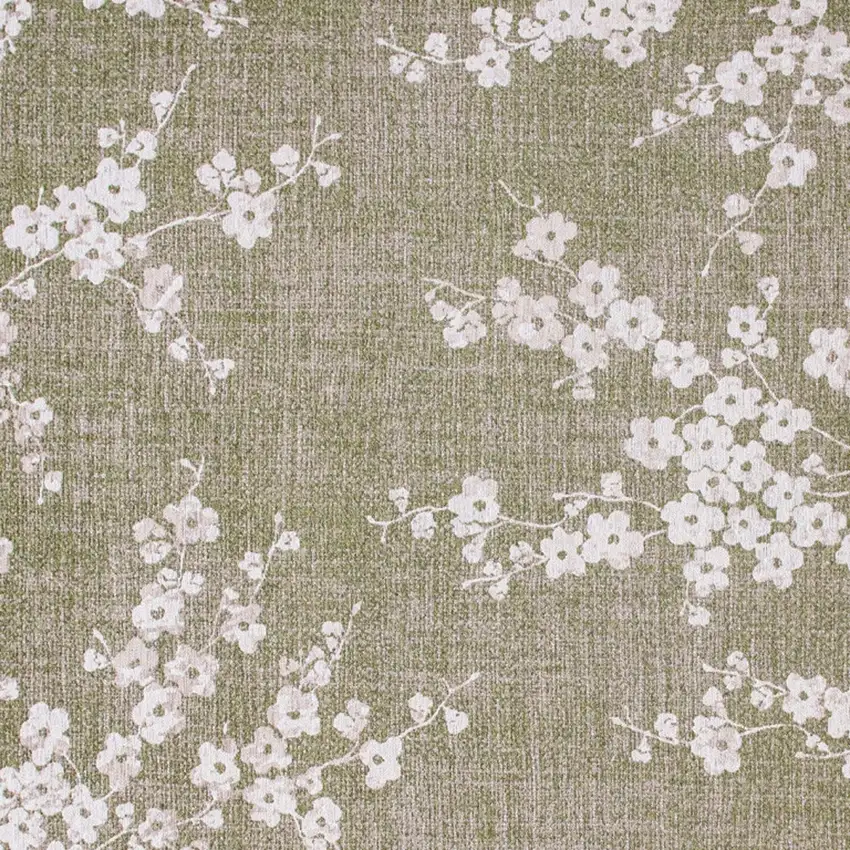 Green And White Oriental Washable Area Rug Photo 8