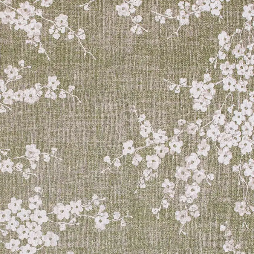 Green And White Oriental Washable Area Rug Photo 3