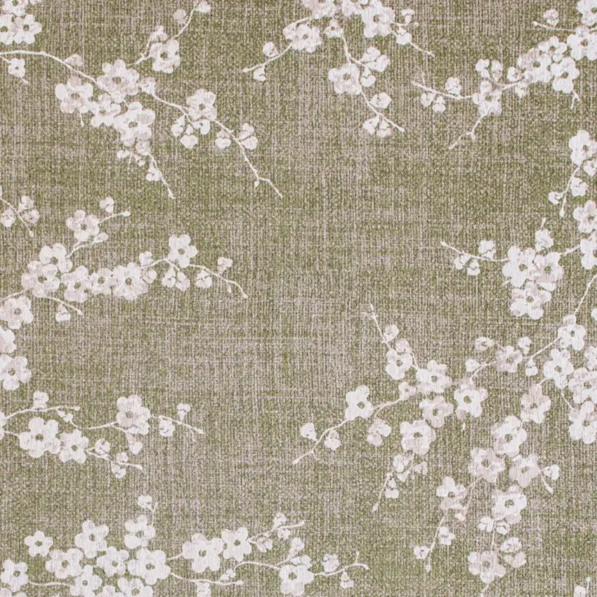 Green And White Oriental Washable Area Rug Photo 7