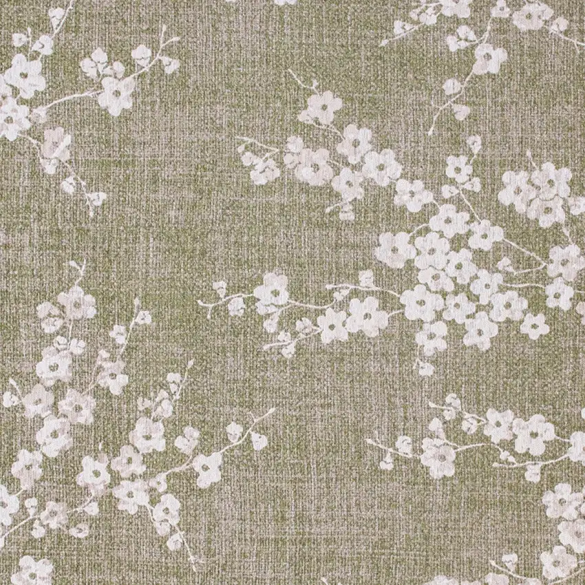 Green And White Oriental Washable Area Rug Photo 8