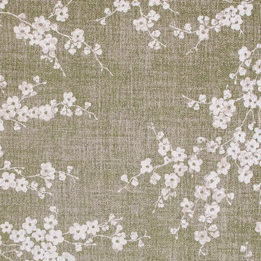 Green And White Oriental Washable Area Rug Photo 7