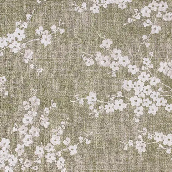 Green And White Oriental Washable Area Rug Photo 8