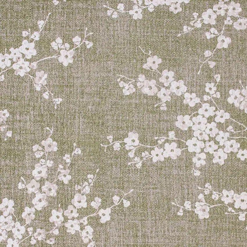 Green And White Oriental Washable Area Rug Photo 8