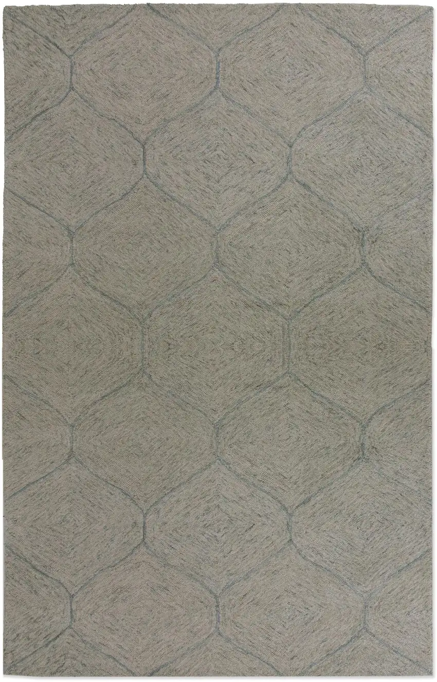 Green And White Wool Geometric Hand Tufted Area Rug Photo 2