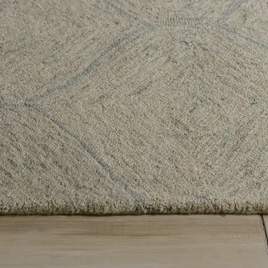 Green And White Wool Geometric Hand Tufted Area Rug Photo 7