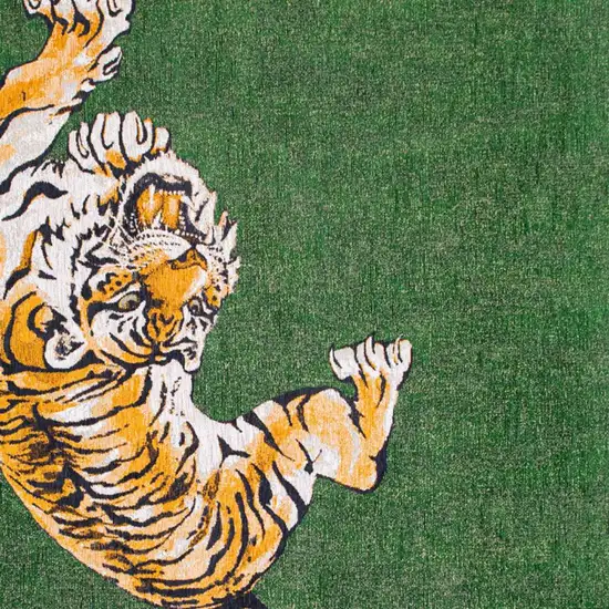 Green And Yellow Abstract Washable Area Rug Photo 3