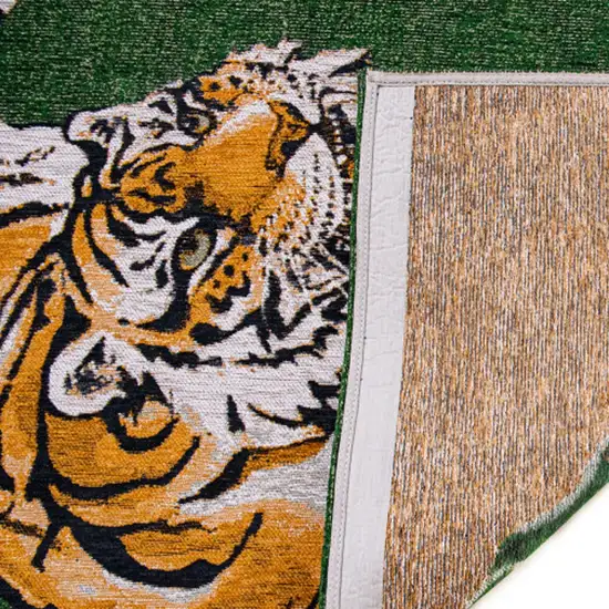 Green And Yellow Abstract Washable Area Rug Photo 8