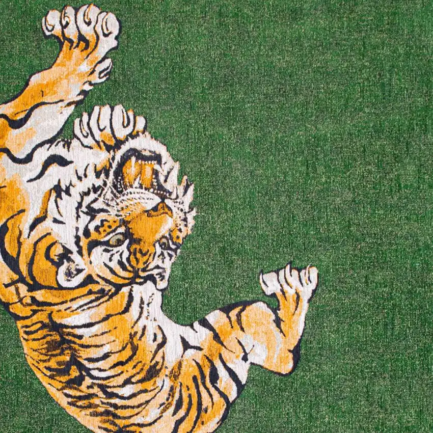 Green And Yellow Abstract Washable Area Rug Photo 3