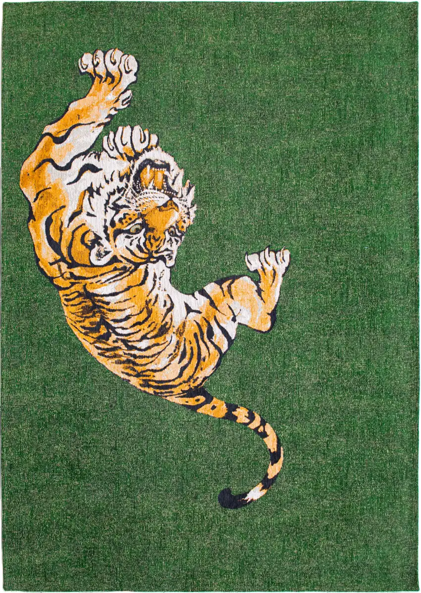 Green And Yellow Abstract Washable Area Rug Photo 2