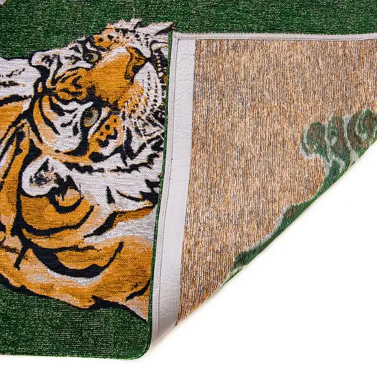 Green And Yellow Abstract Washable Area Rug Photo 9