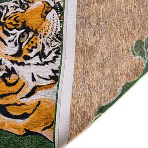 Photo of Green And Yellow Abstract Washable Area Rug