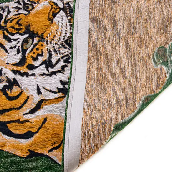 Green And Yellow Abstract Washable Area Rug Photo 8