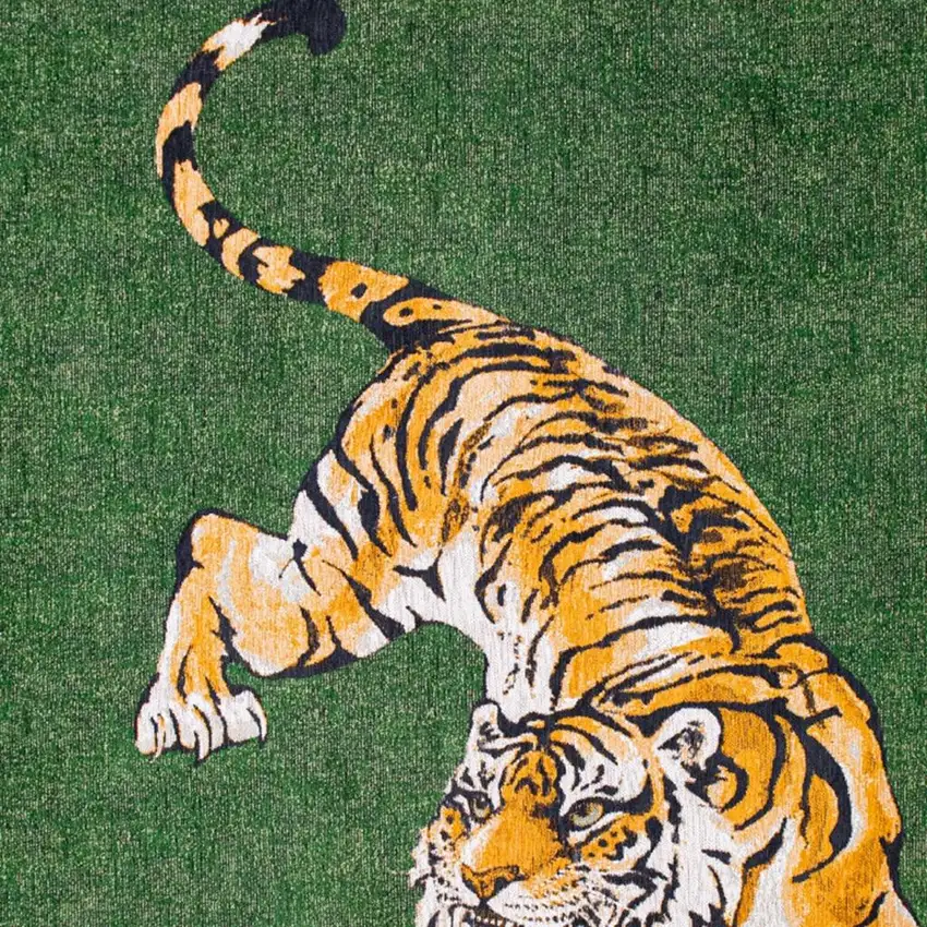 Green And Yellow Abstract Washable Area Rug Photo 3