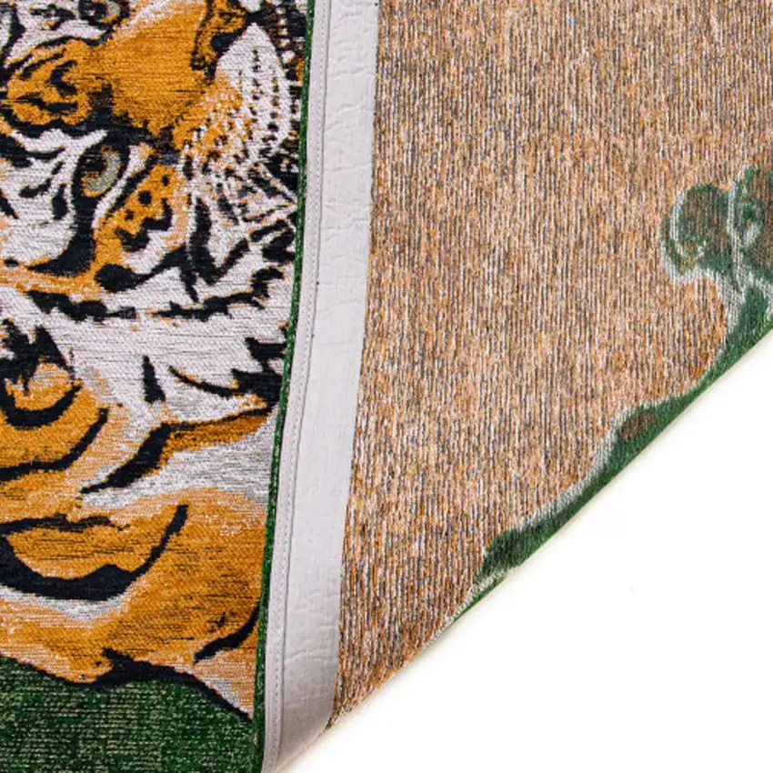 Green And Yellow Abstract Washable Area Rug Photo 8