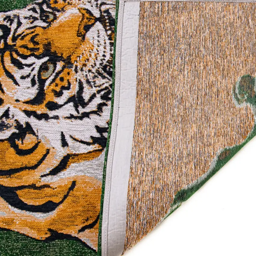 Green And Yellow Abstract Washable Area Rug Photo 8