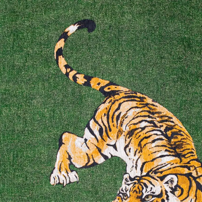 Green And Yellow Abstract Washable Area Rug Photo 3