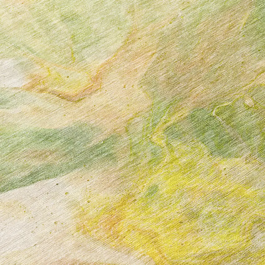 Green And Yellow Abstract Washable Indoor Outdoor Area Rug Photo 7
