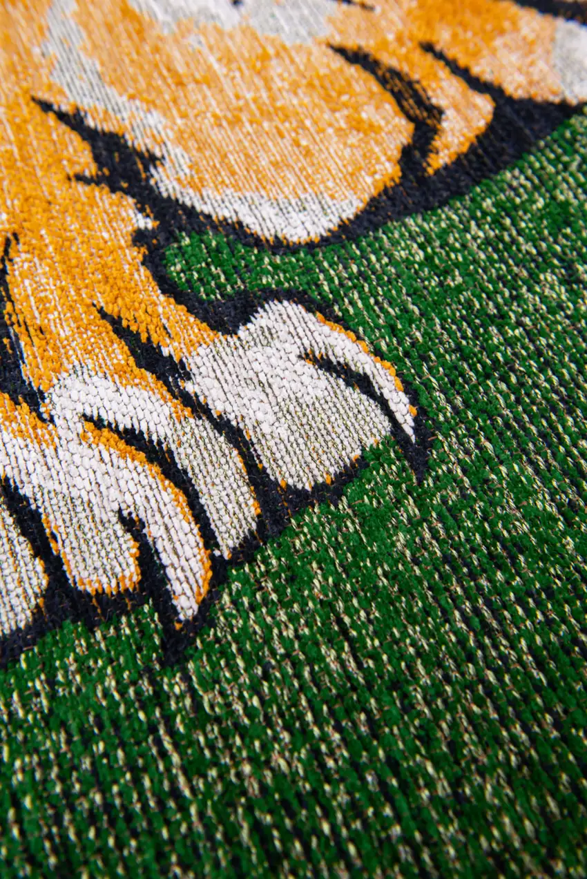 Green And Yellow Abstract ,Washable, Non Skid Area Rug Photo 7