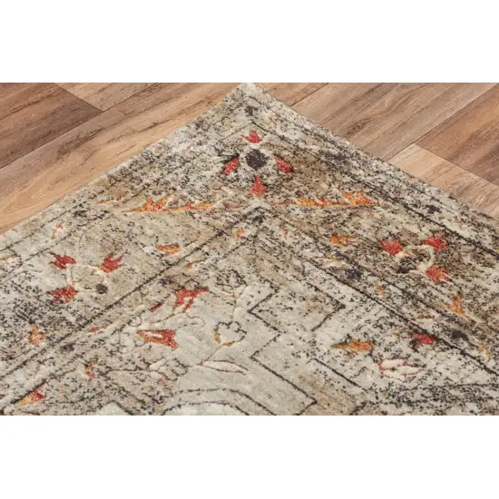 Green Beige And Apricot New Zealand Lambs Wool Oriental Hand Carved Handmade Area Rug Photo 1