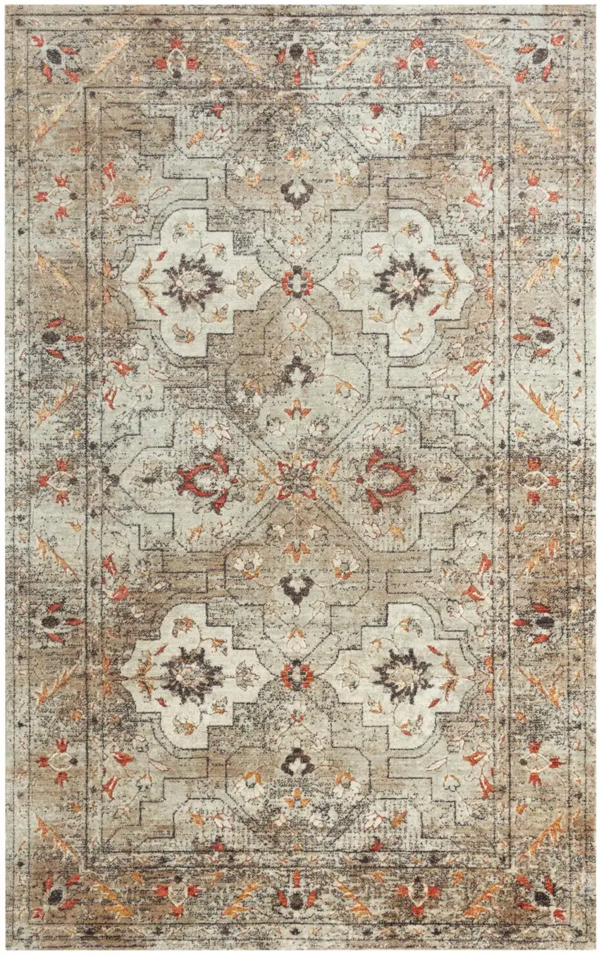 Green Beige And Apricot New Zealand Lambs Wool Oriental Hand Carved Handmade Area Rug Photo 2