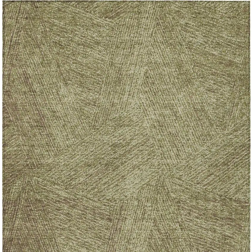 Green Beige And Brown Abstract Washable Indoor Outdoor Area Rug Photo 6