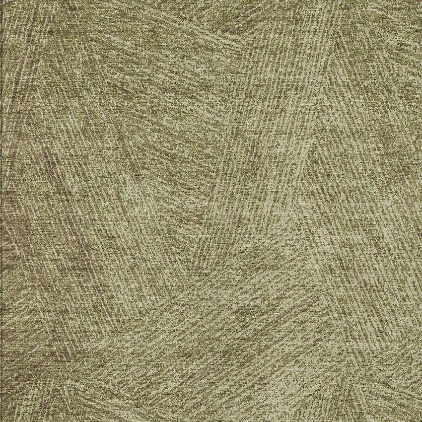 Green Beige And Brown Abstract Washable Indoor Outdoor Area Rug Photo 5
