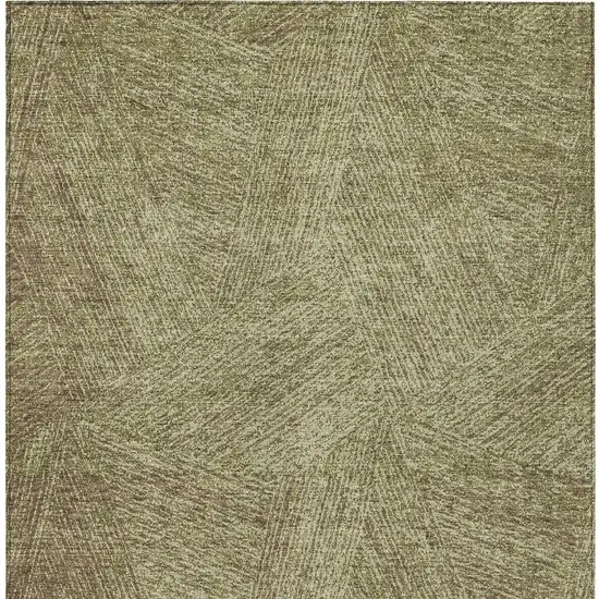 Green Beige And Brown Abstract Washable Indoor Outdoor Area Rug Photo 6