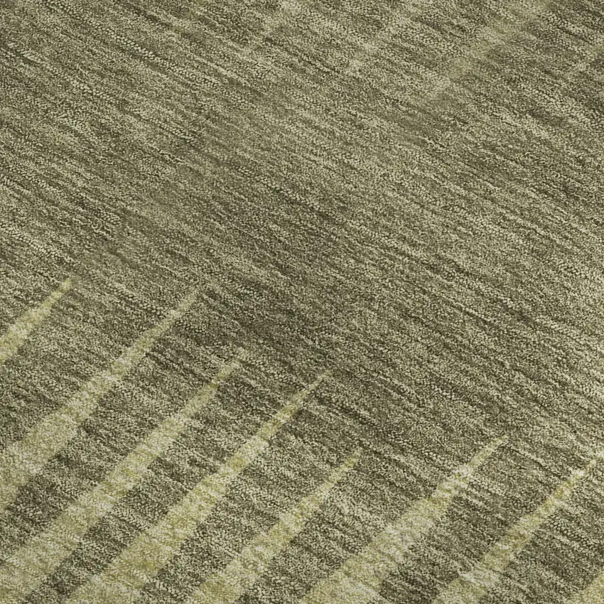 Green Beige And Sage Striped Washable Area Rug With UV Protection Photo 3