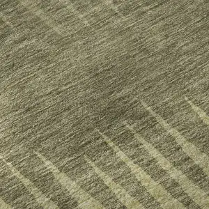 Photo of Green Beige And Sage Striped Washable Area Rug With UV Protection