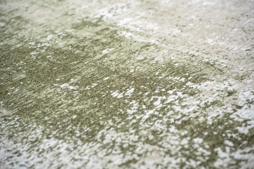 Green Beige And White Abstract Washable Area Rug With UV Protection Photo 9