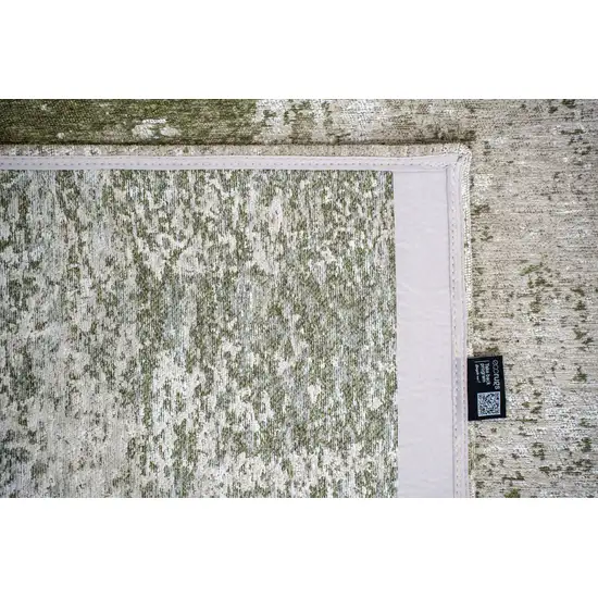 Green Beige And White Abstract Washable Area Rug With UV Protection Photo 5